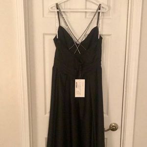 Elegant black bridesmaid dress